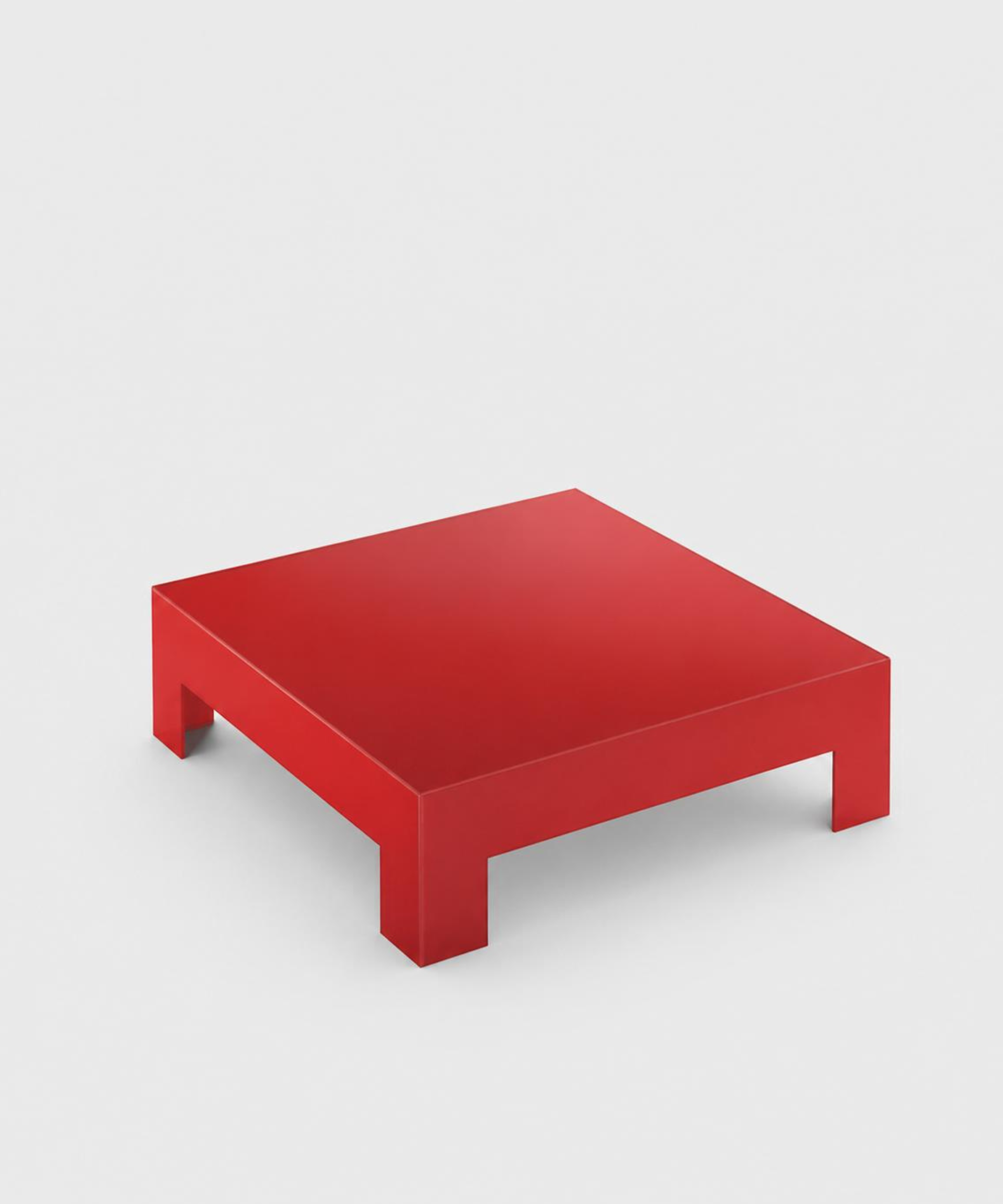 Glas Italia tavolo Atlantis 80x80x22 cm rosso design Lorenzo Arosio - 1010circle