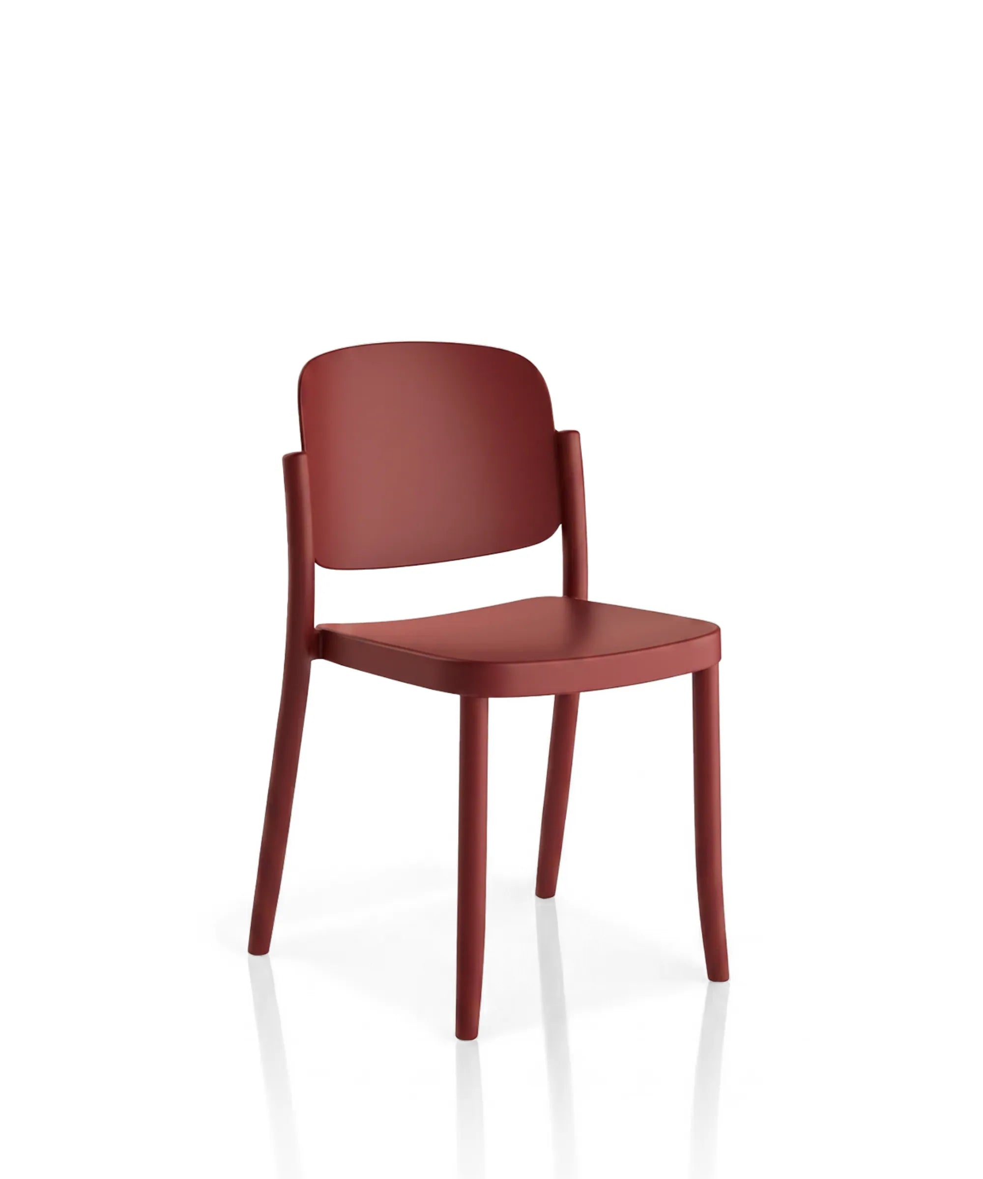 Sedia con braccioli Piazza 2 design Jun Yasumoto in polipropilene riciclato melanzana