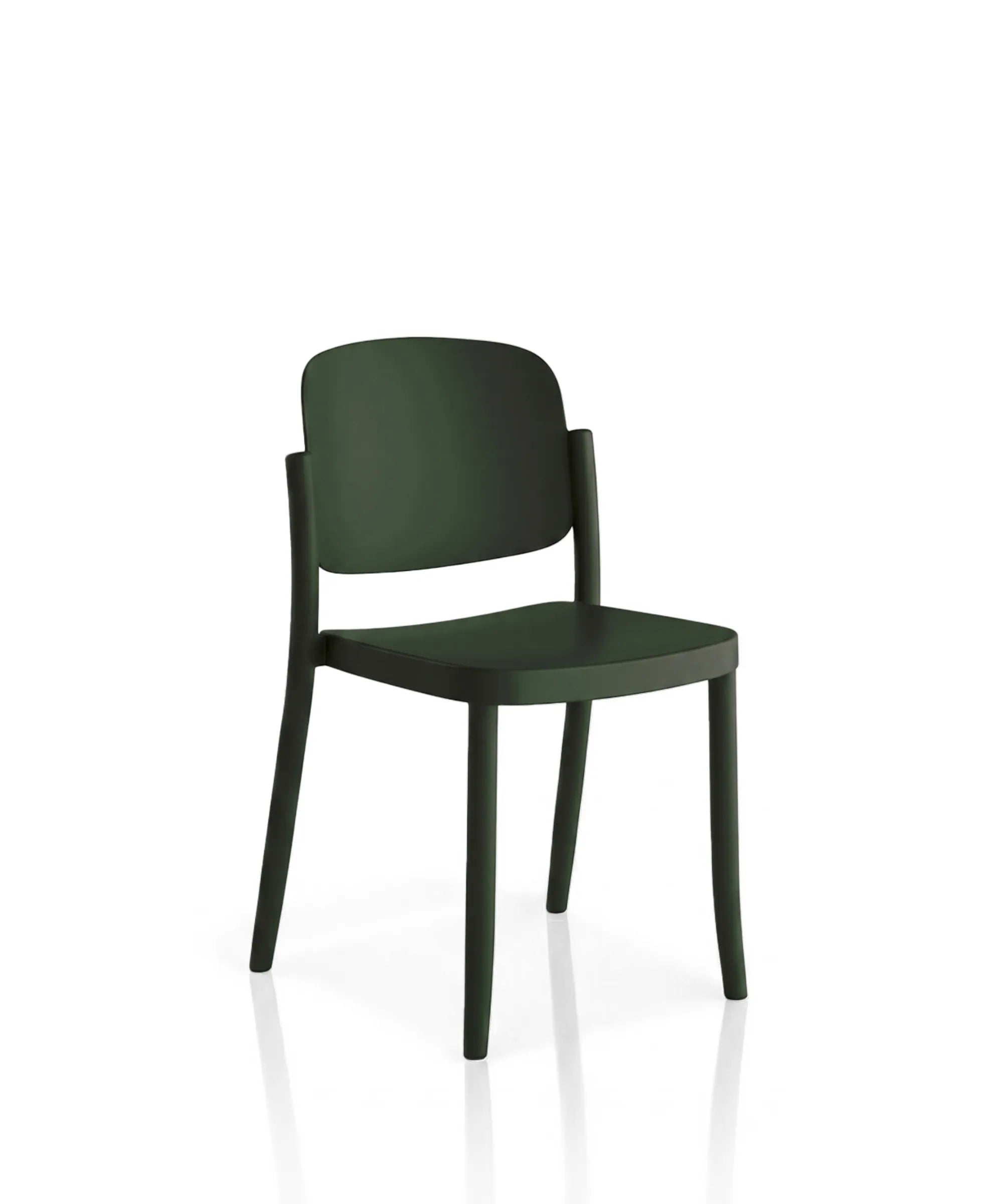 Sedia con braccioli Piazza 2 design Jun Yasumoto in polipropilene riciclato verde scuro