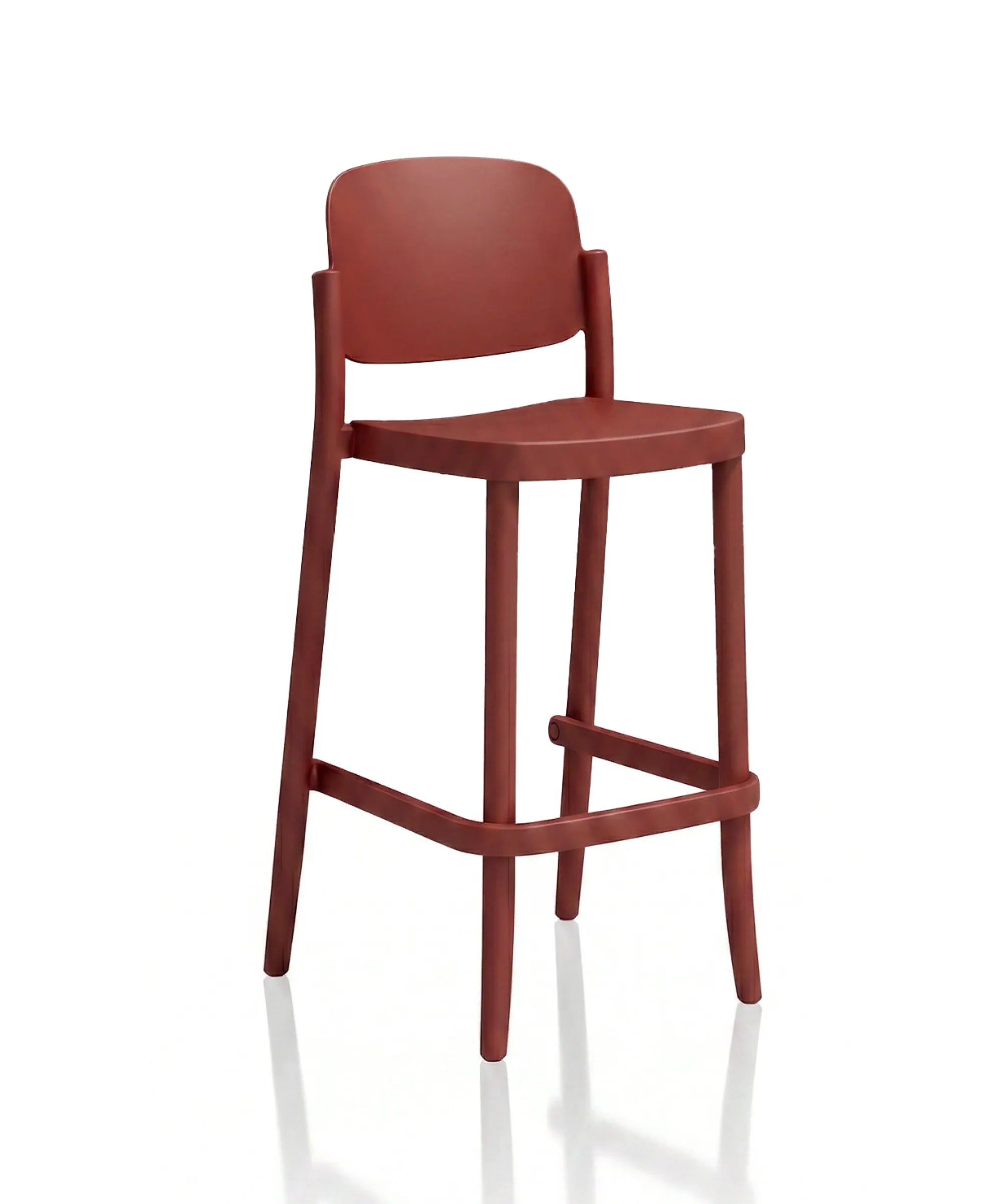 Sgabello Piazza 3 design Jun Yasumoto altezza 75 cm in polipropilene riciclato melanzana