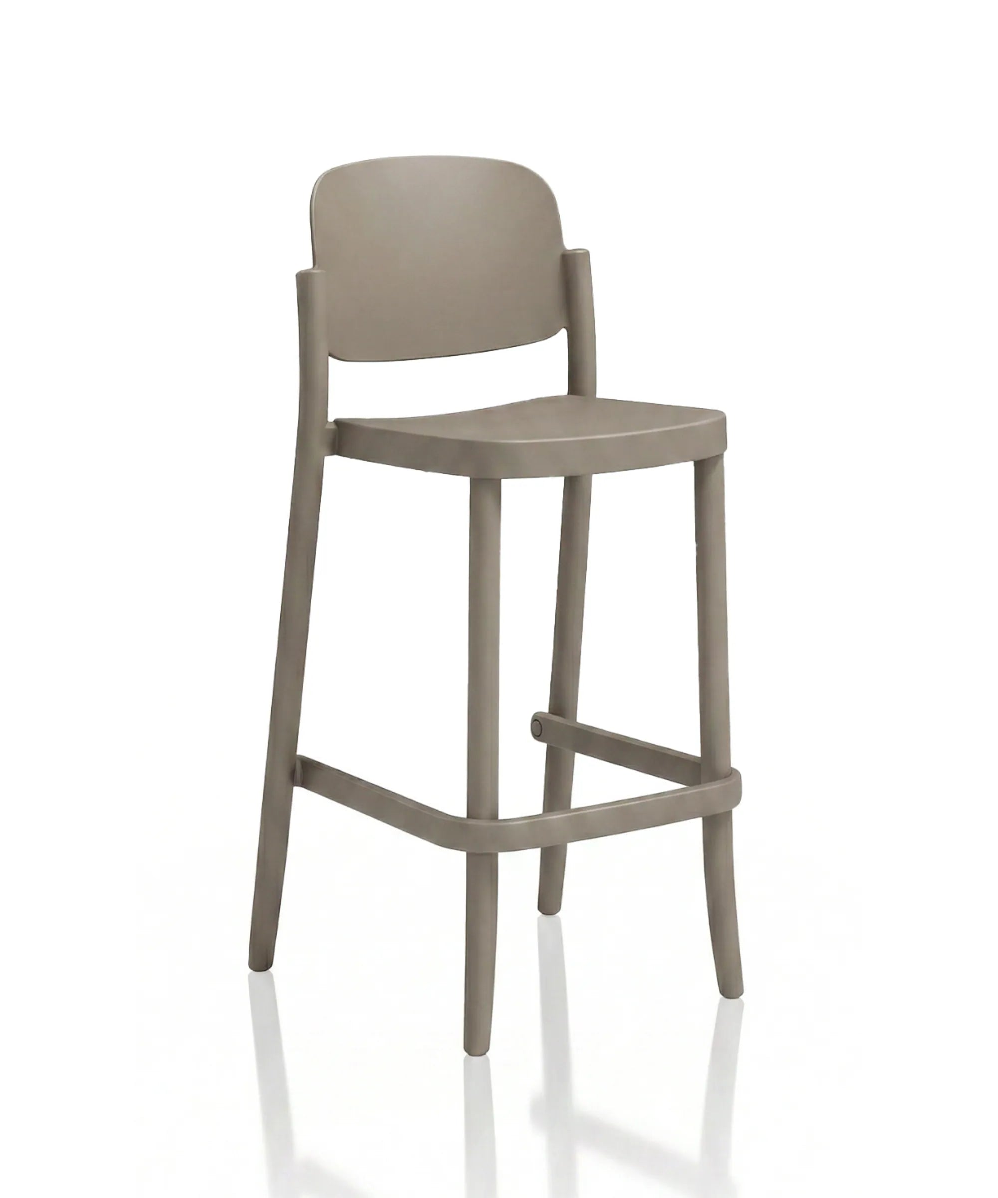 Sgabello Piazza 3 design Jun Yasumoto altezza 75 cm in polipropilene riciclato grigio caldo